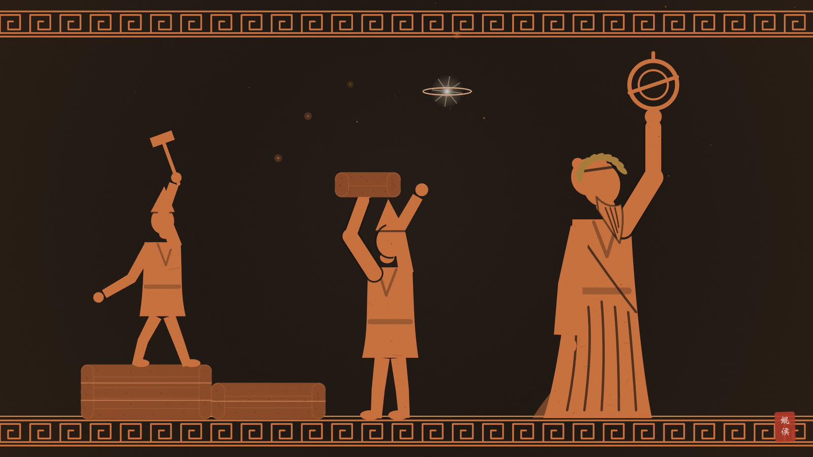 红像陶瓶画：工匠为新城奠基，星占家在旁仰望土星