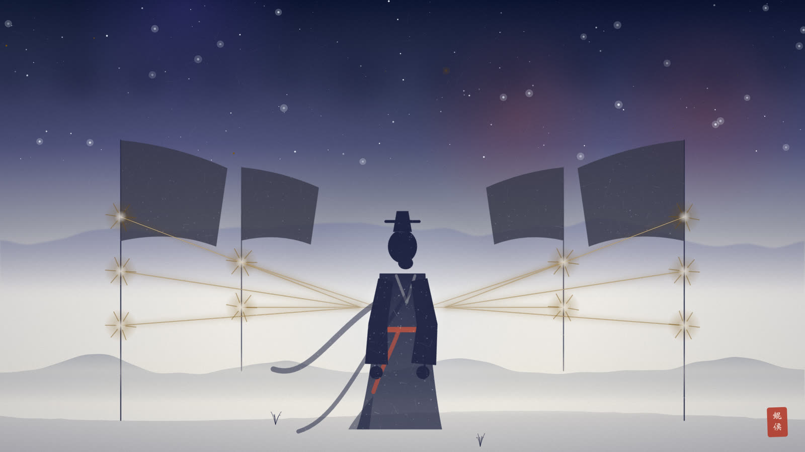 水墨阵中旛杆吊满铜镜射出金光,广成子以八卦仙衣裹身